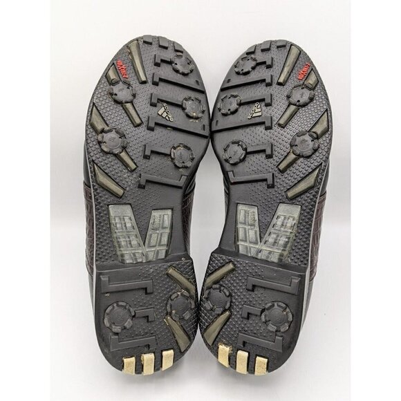 Vtg Adidas Golf Shoes Men's 9 Leather Black Brown Z-Traxion Softspike 2002 - Picture 7 of 12